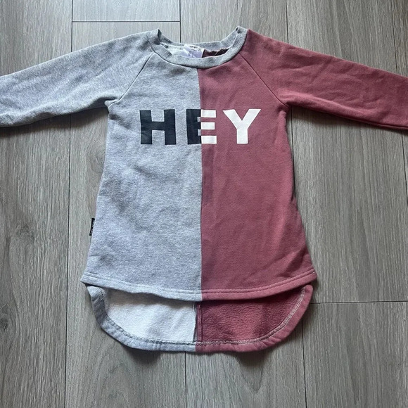 Tiny Tribe Girls Hey Segment Dip Back Tunic Size 4T Oversized/ Sweater/ Dress - Picture 2 of 8